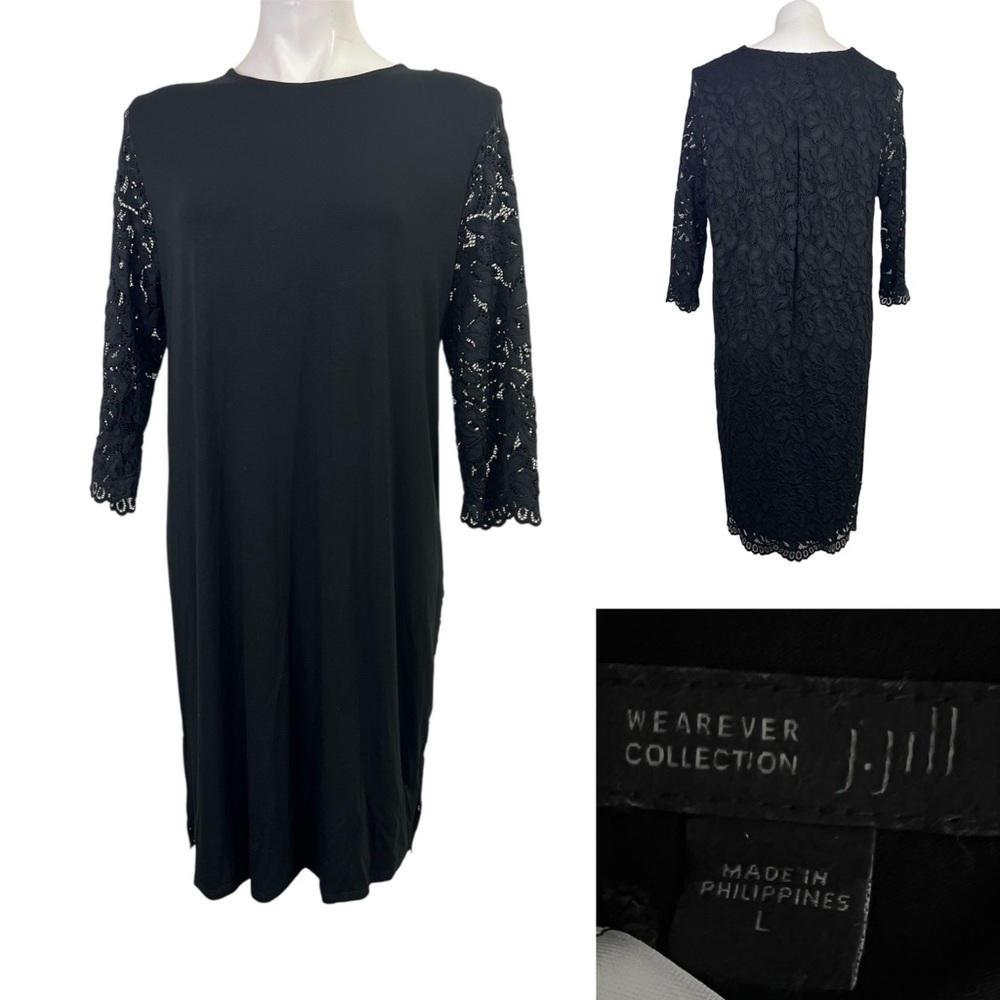 J. Jill‎ Elegant Black Long Sleeve Dress